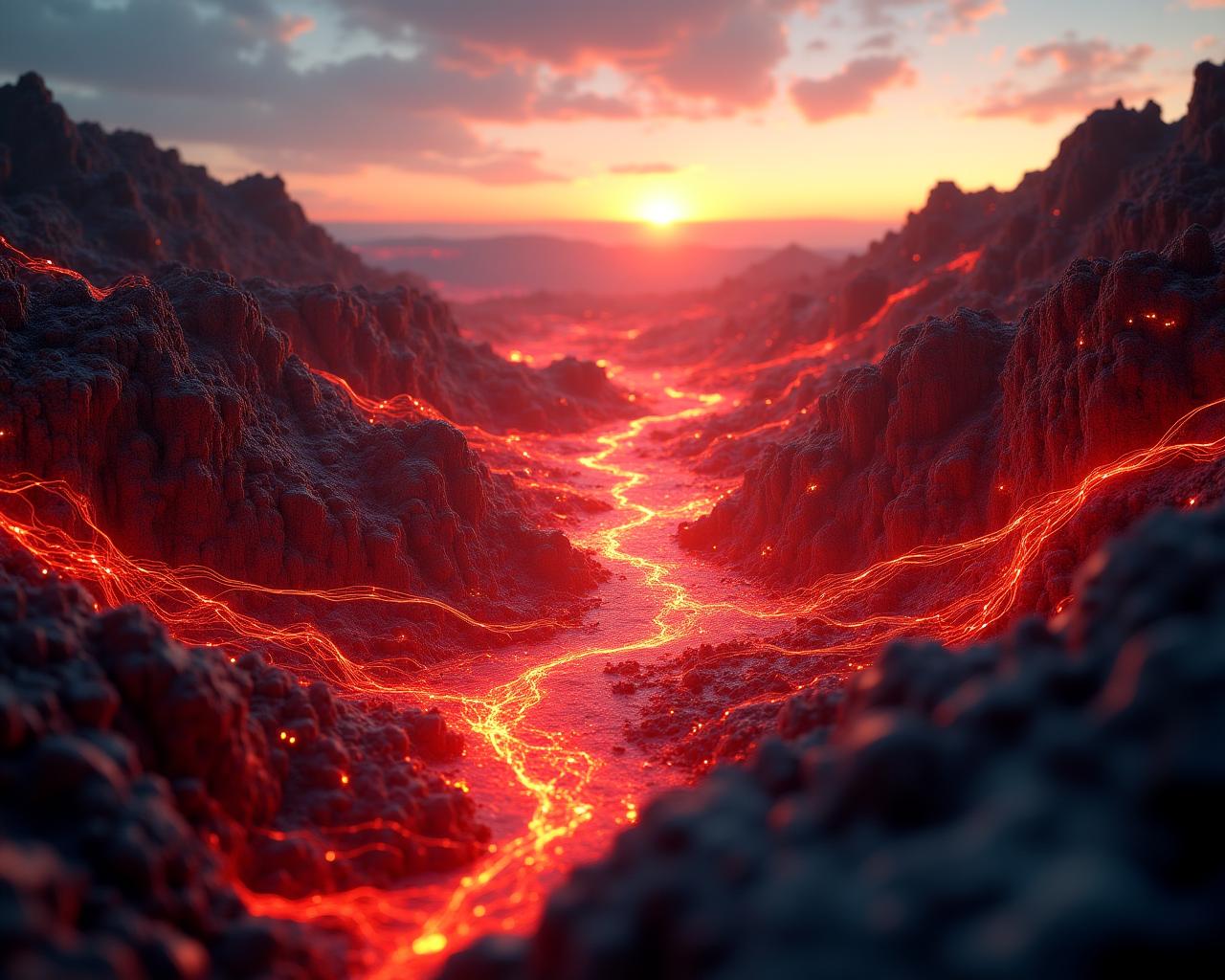 AI visualization of sub-surface mineral scanning with glowing neural pathways